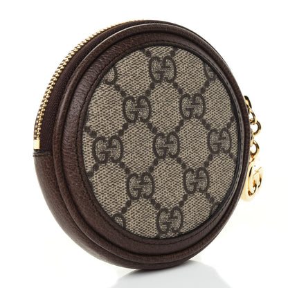 Gucci GG Supreme Monogram Web Ophidia Round Coin Purse Beige New Acero 2 of 4