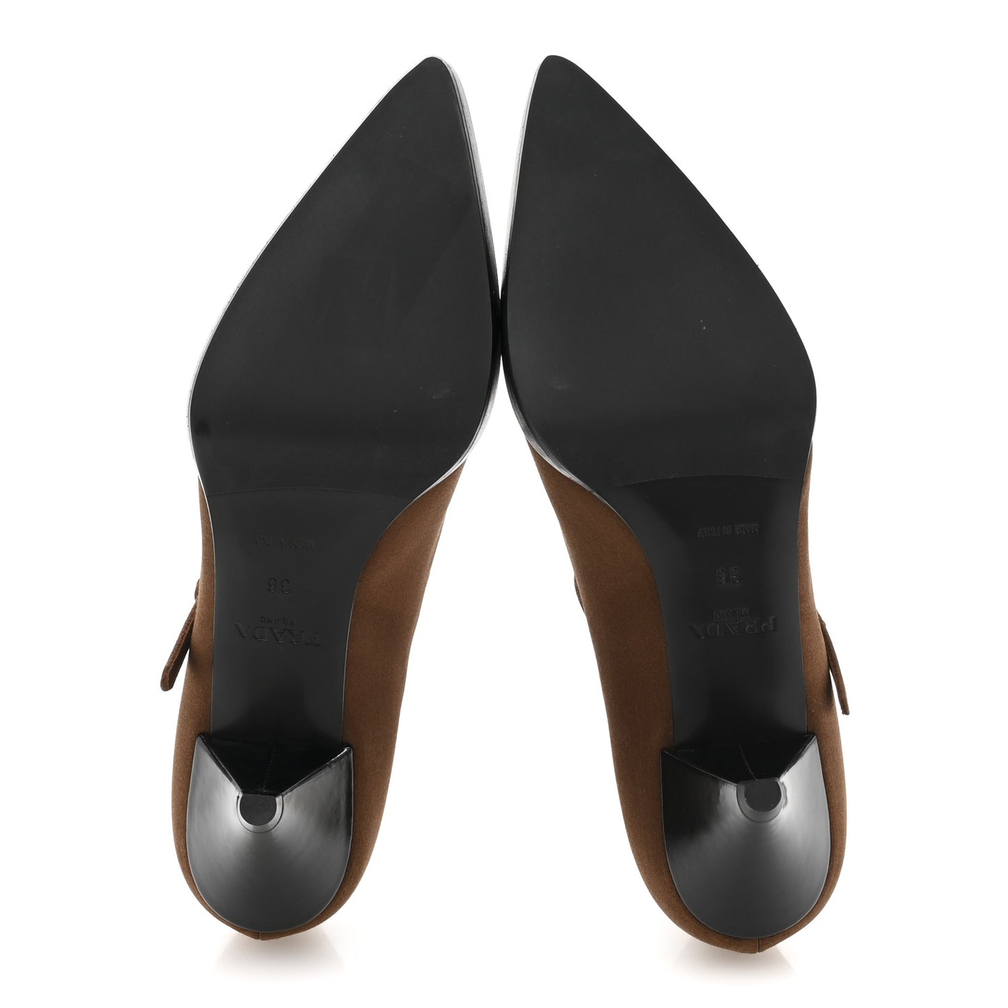 Satin Mary Jane Pumps 36 Tobacco