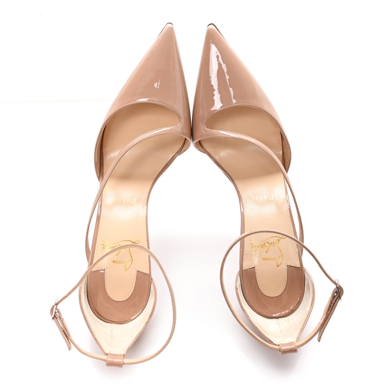 Christian Louboutin Patent Fliketta 100 Pumps 39 Nude 2 of 9