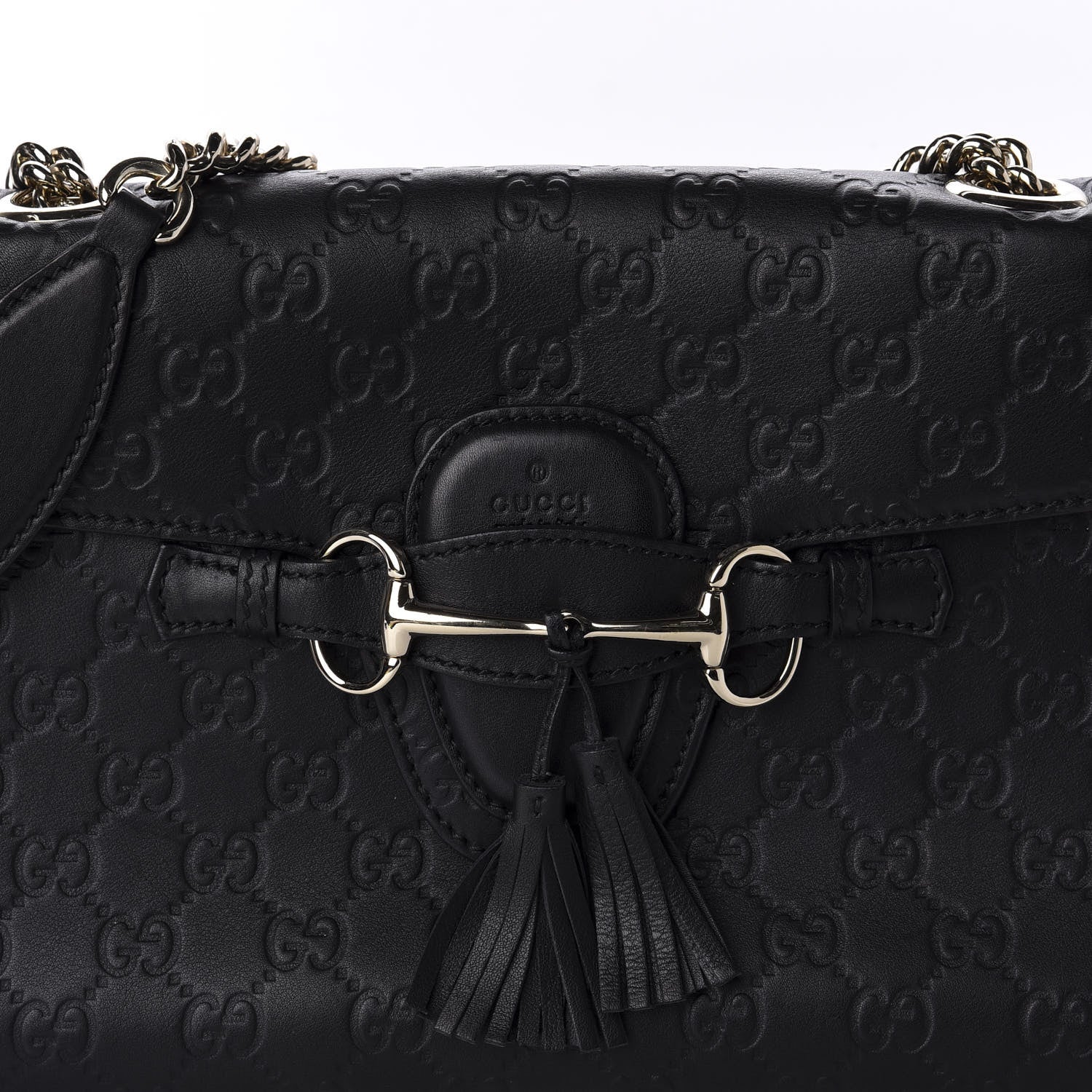 Gucci Guccissima Medium Emily Chain Shoulder Bag Black 13 of 13