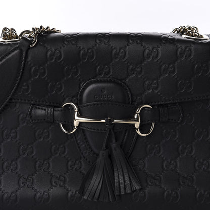 Gucci Guccissima Medium Emily Chain Shoulder Bag Black 13 of 13