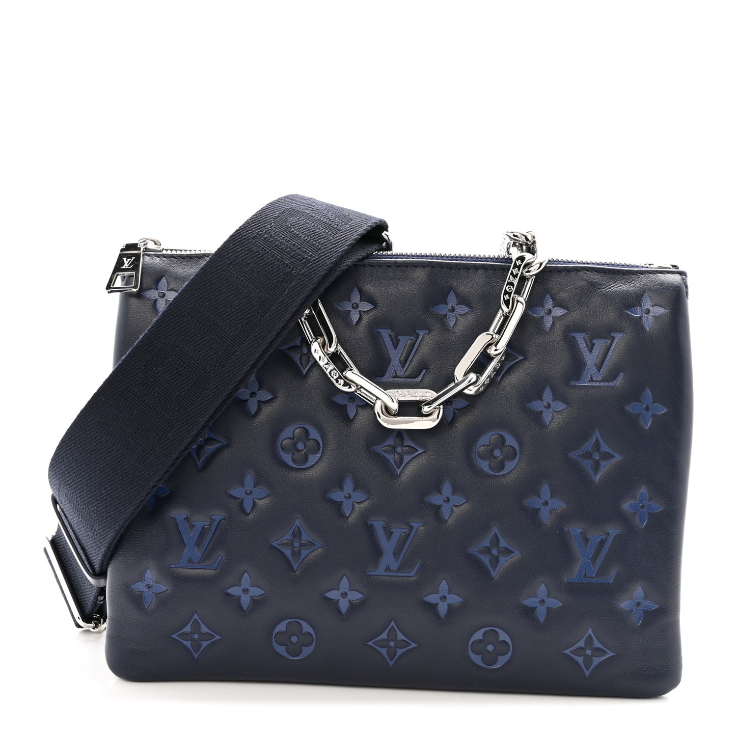Lambskin Embossed Monogram Coussin PM Navy