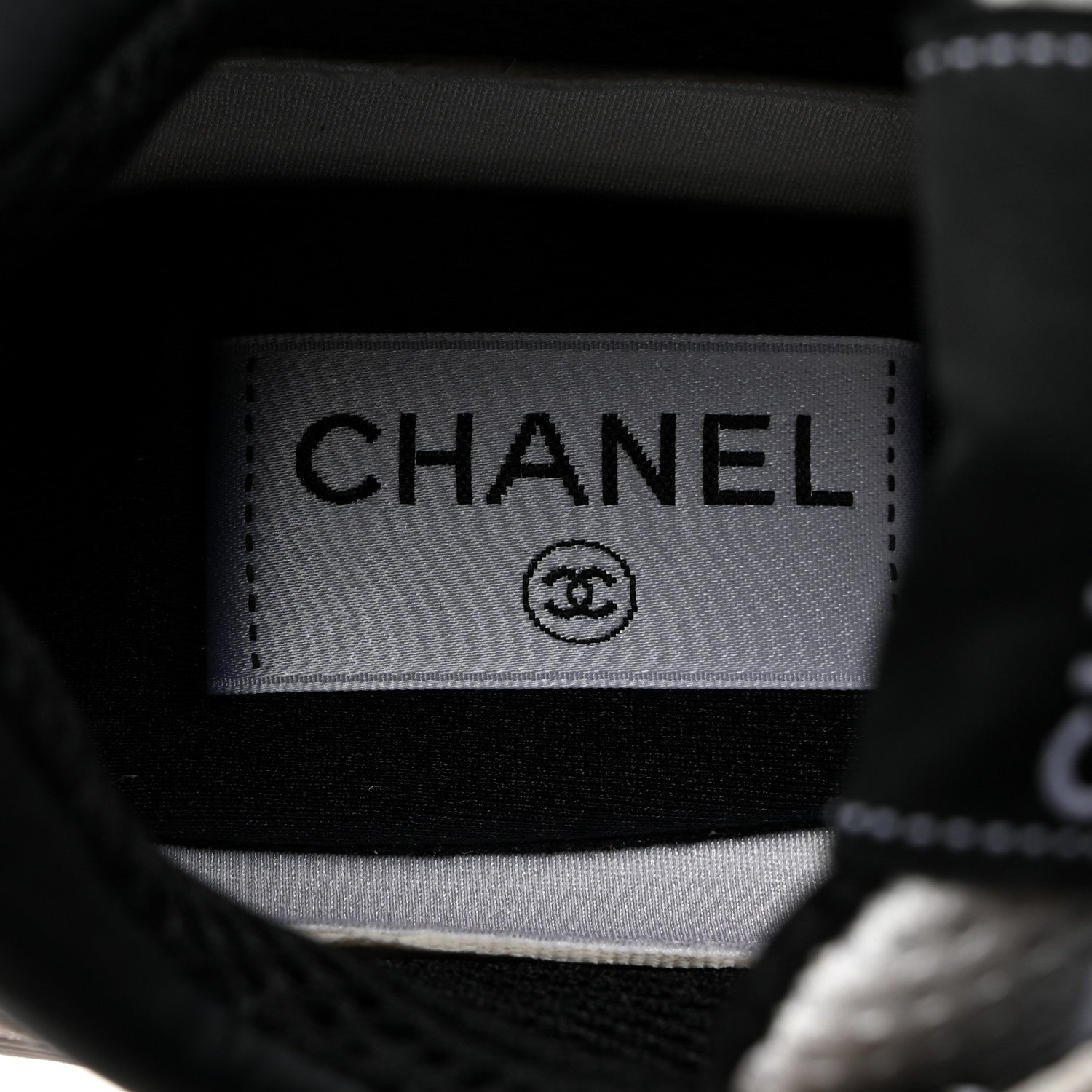 Chanel Mesh Suede Calfskin Grained Calfskin Womens CC Sneakers 37 White Black 6 of 8