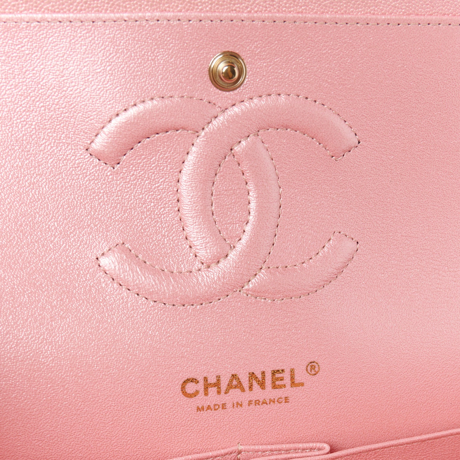 Chanel Iridescent Caviar Quilted Medium Double Flap Rose Pink 6 of 11