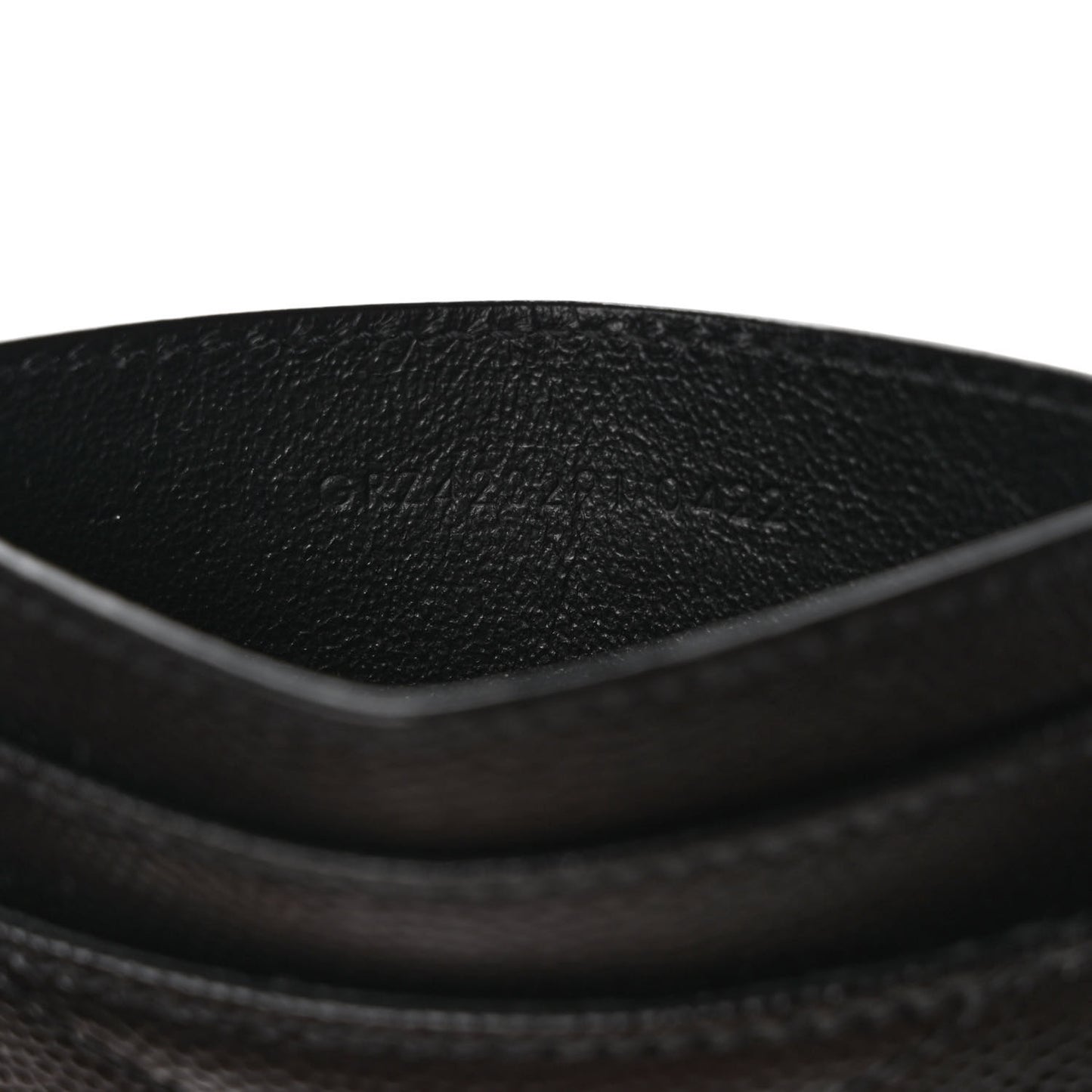 Grain De Poudre Matelasse Chevron Monogram Credit Card Case Black