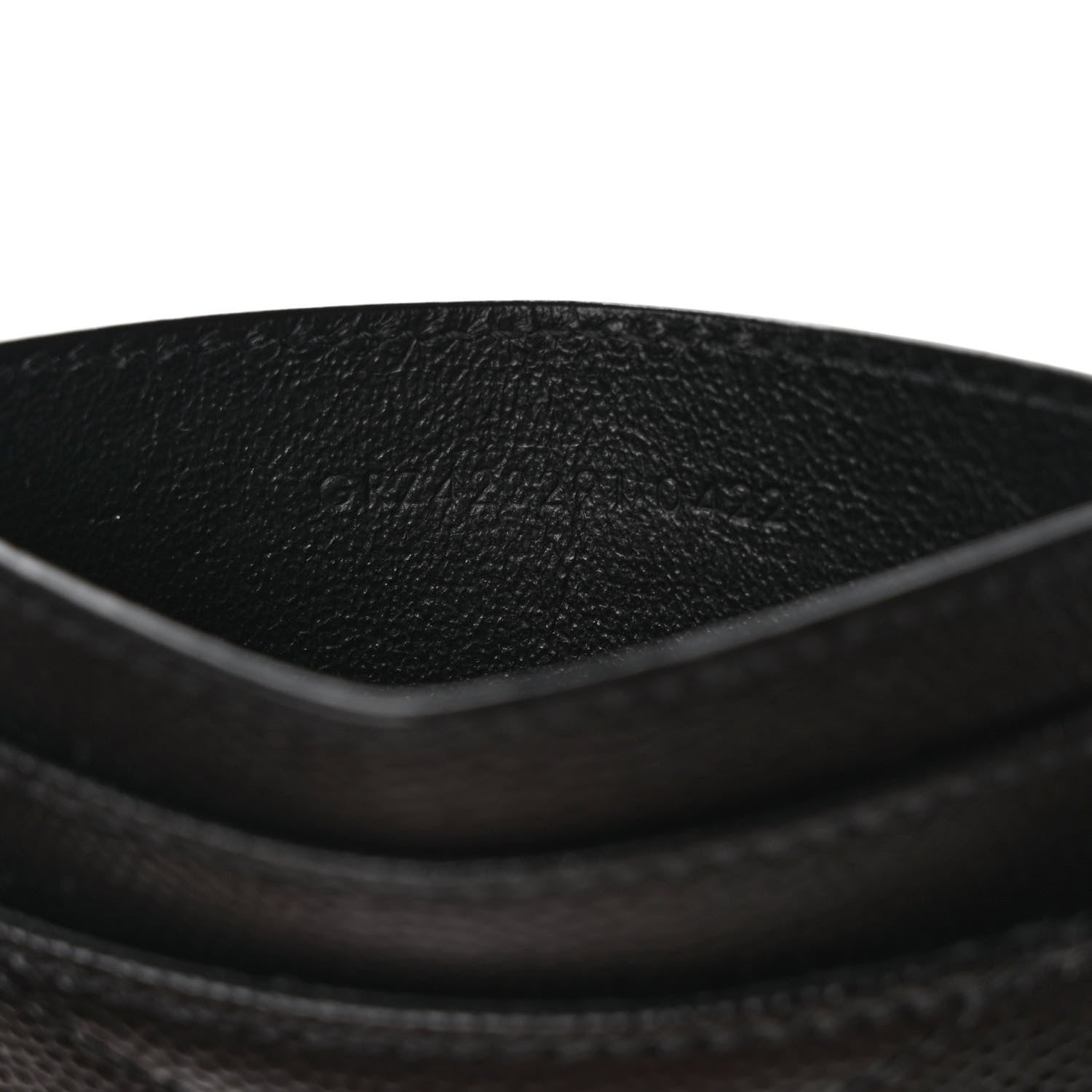 Saint Laurent Grain De Poudre Matelasse Chevron Monogram Credit Card Case Black 7 of 8