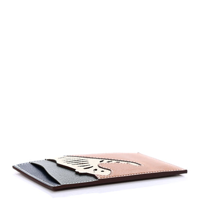 Hermes Epsom Barenia Evercolor Rooroo 3CC Card Holder Fauve Craie Bleu De Malte 4 of 6