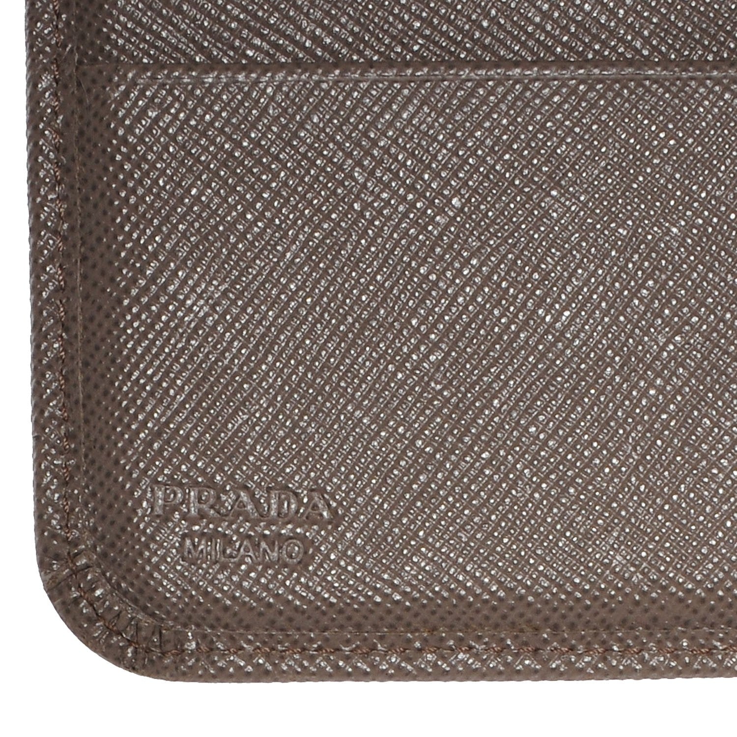 Prada Saffiano Metal Zip Around Wallet Argilla 8 of 8