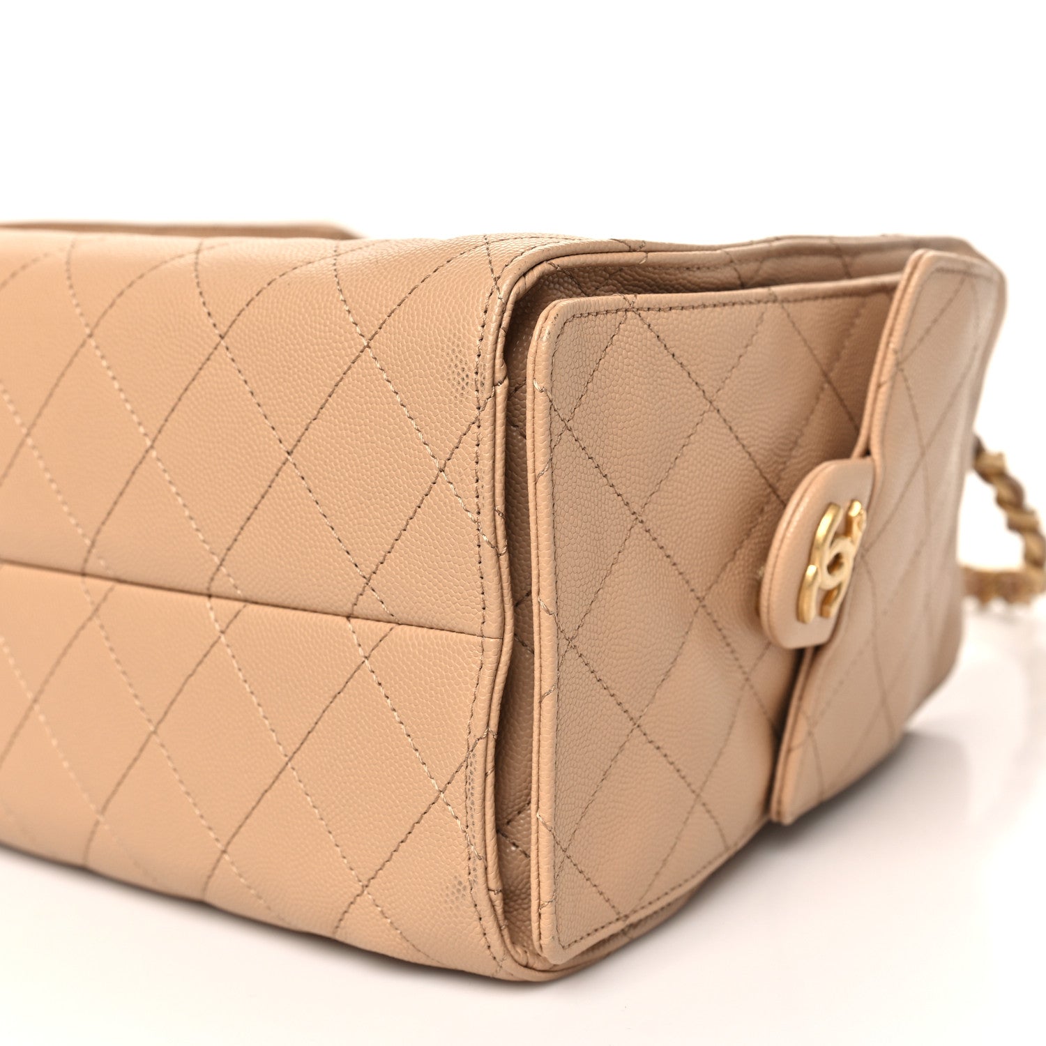 Chanel Caviar Quilted Small Chanel 25 Handbag Dark Beige 10 of 10