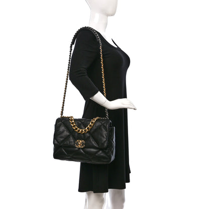 Chanel Lambskin Quilted Large Chanel 19 Flap Black 2 of 11