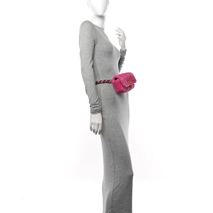 Chanel Tweed Quilted Chanel 19 Waist Bag Pink 2 of 12