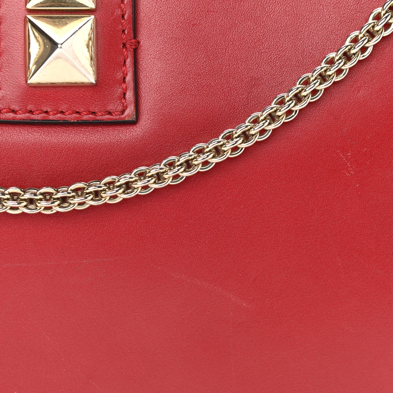Valentino Garavani Vitello Medium Glam Lock Rockstud Flap Red 17 of 20