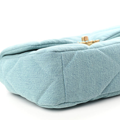 Chanel Denim Quilted Medium Chanel 19 Flap Neon Blue 8 of 10