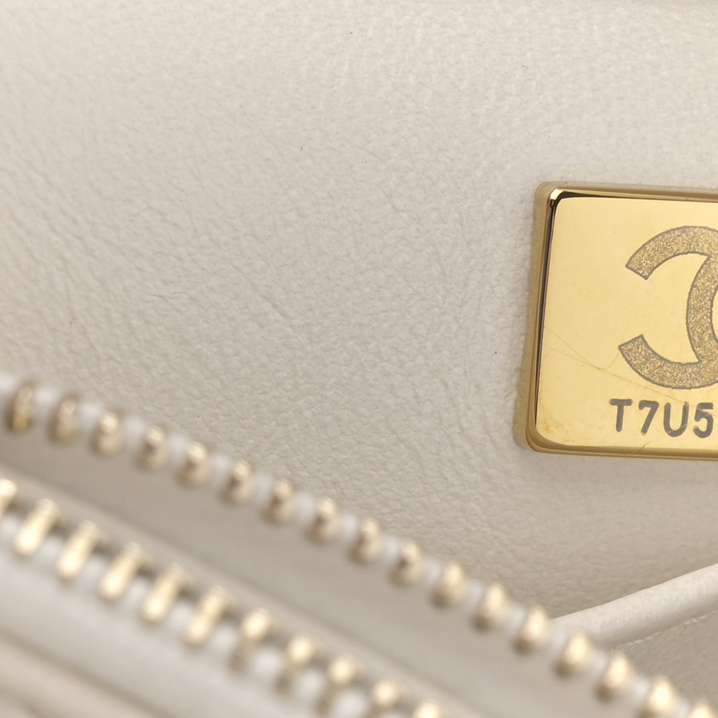 Caviar Quilted Small Coco Handle Flap White