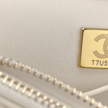 Chanel Caviar Quilted Small Coco Handle Flap White 7 of 12