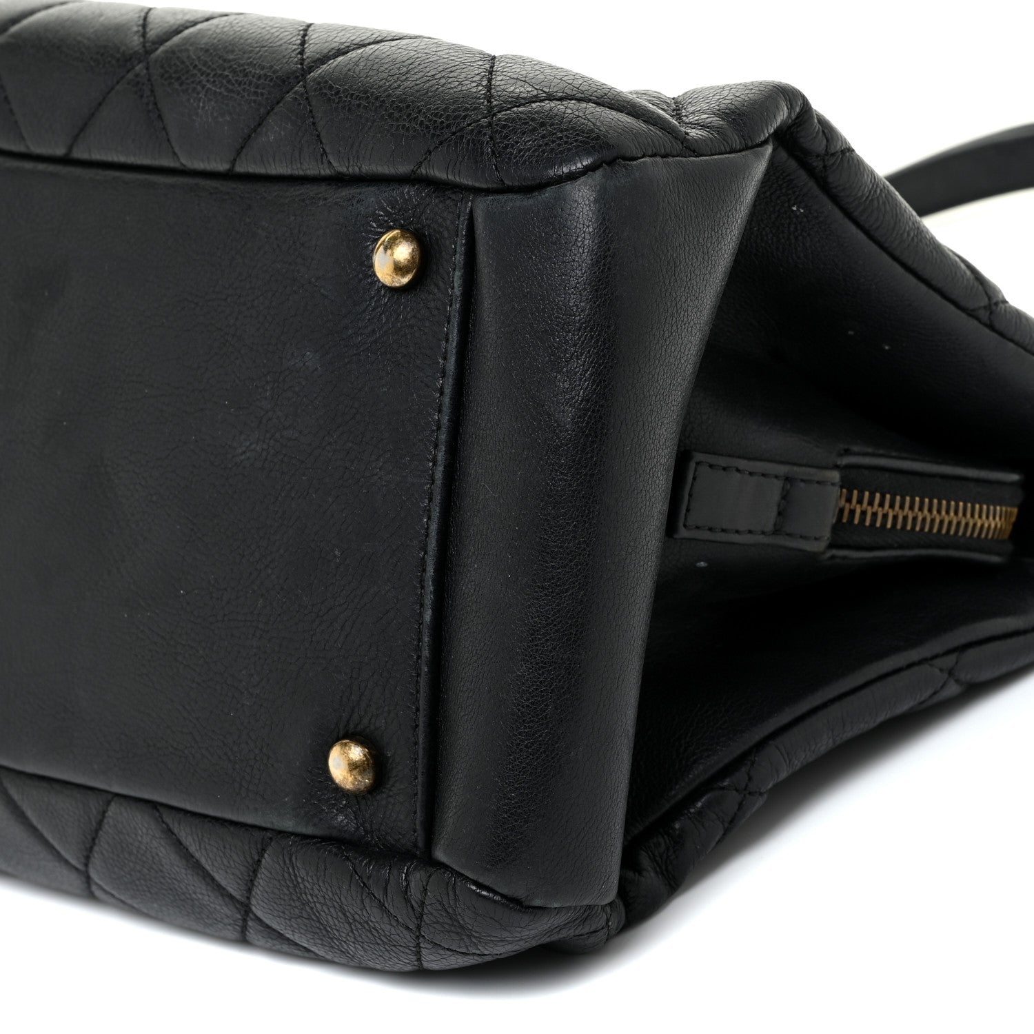 Chanel Calfskin Quilted Small CC Crown Tote Black 11 of 21