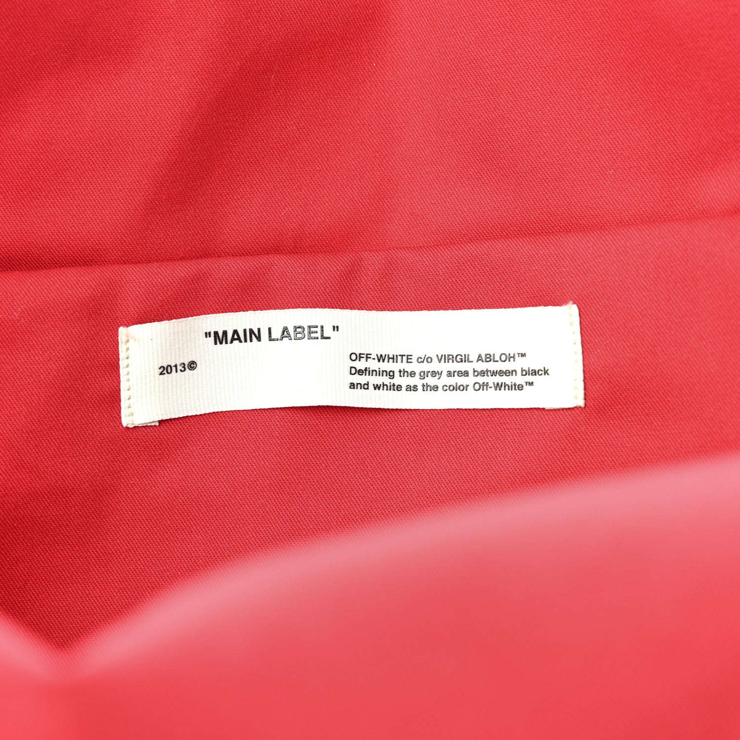 Off-White Canvas Quote Backpack Red White 6 of 15