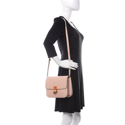 Celine Shiny Goatskin Medium Classic Box Flap Bag Blush 2 of 15