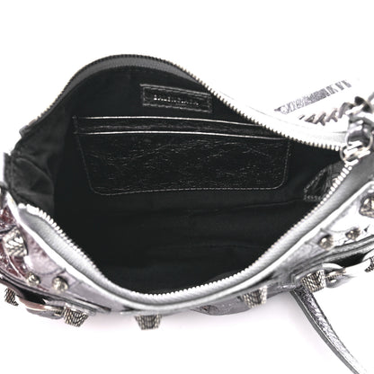 Balenciaga Metallic Agneau Arena Le Cagole Purse With Chain Mini Silver 5 of 11