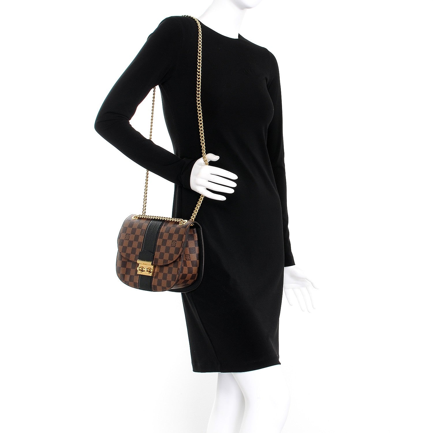 Louis Vuitton Damier Ebene Cuir Taurillon Wight Black 2 of 8