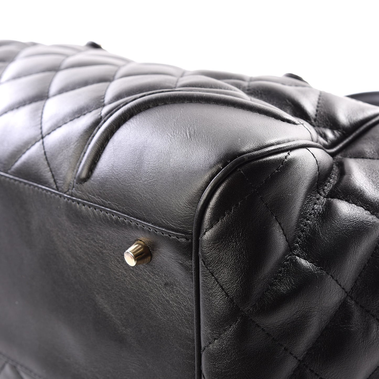 Calfskin Quilted Satchel Black