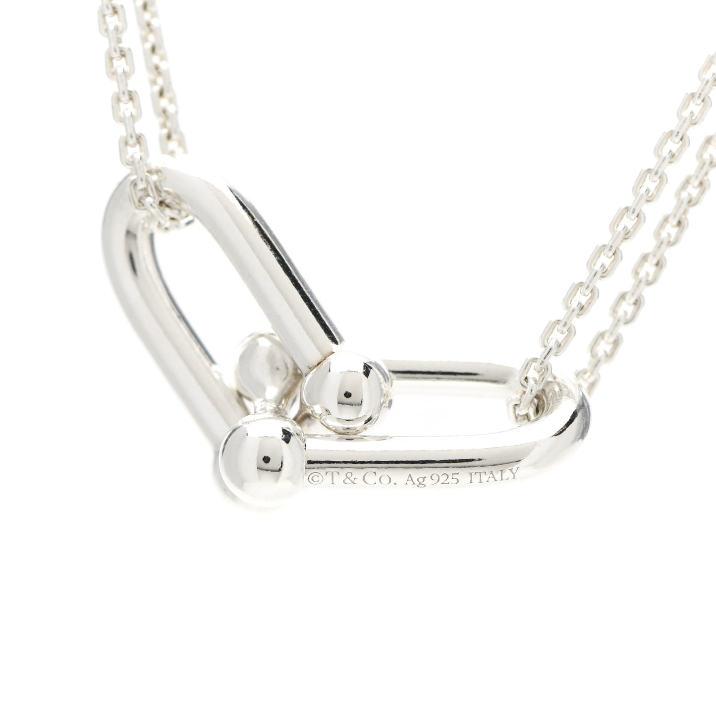 Sterling Silver Double HardWear Link Pendant Necklace
