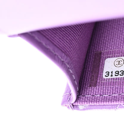 Chanel Lambskin Enamel Quilted Pending Clutch With Chain Purple 8 of 11