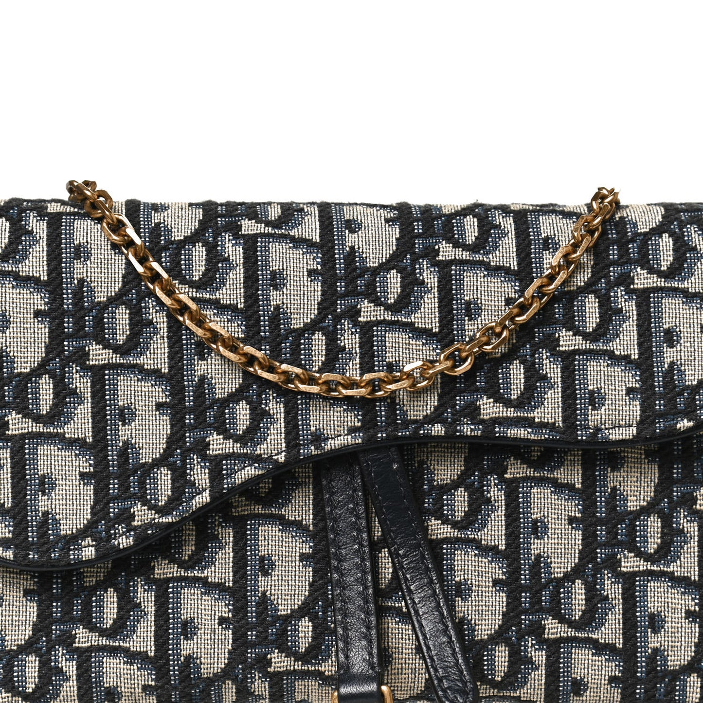 Oblique Saddle Chain Long Wallet Blue