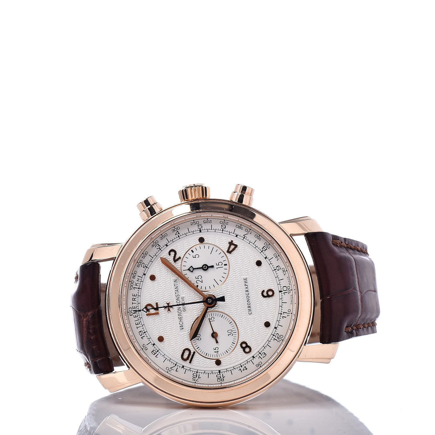 18K Pink Gold Alligator 41.5mm Malte Chronograph Manual Windig Watch 47120/000R-9099