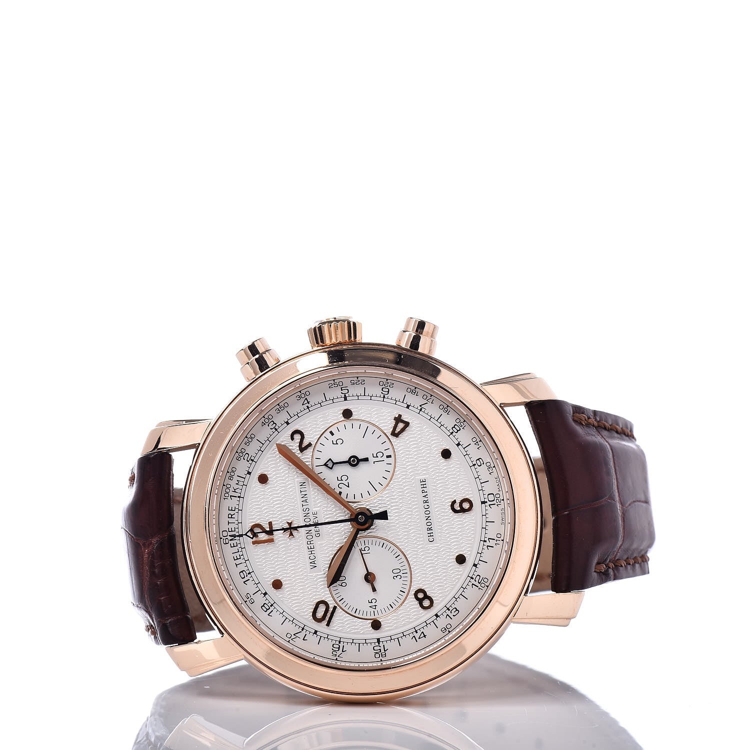 Vacheron Constantin 18K Pink Gold Alligator 41.5mm Malte Chronograph Manual Windig Watch 47120/000R-9099 2 of 5