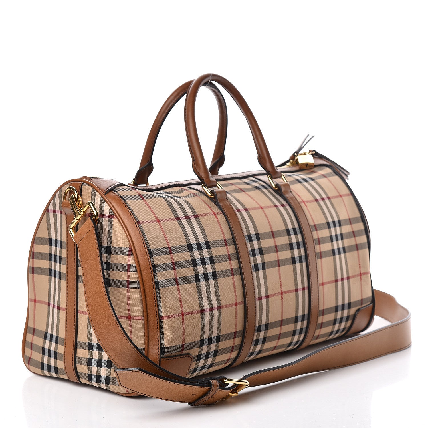 Burberry Horseferry Check Large Alchester Bowling Bag Tan 3 of 14