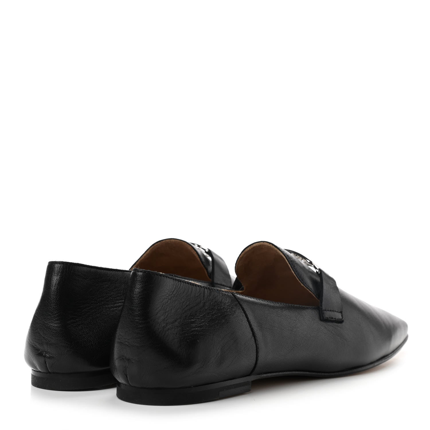 Hermes Supple Goatskin Womens Time Loafers 40 Black 4 of 9