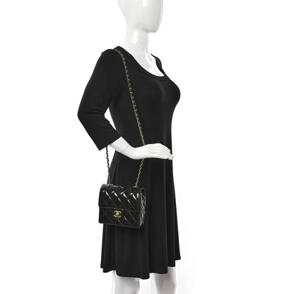 Chanel Patent Calfskin Quilted Mini Square Flap Black 2 of 10