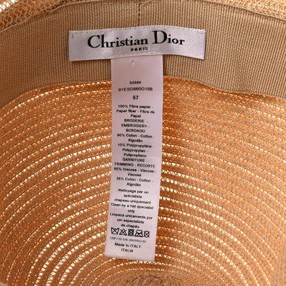 Christian Dior Straw Brim Hat 57 Natural 8 of 8