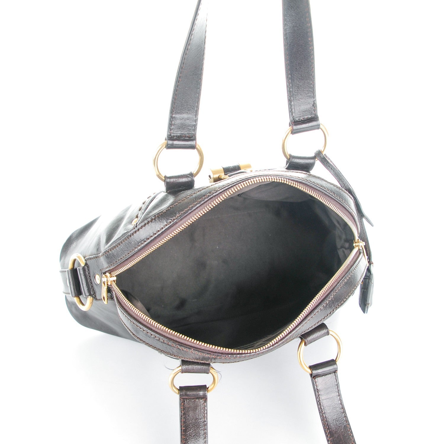 Saint Laurent Patent Calfskin Medium Muse Chocolate 5 of 8