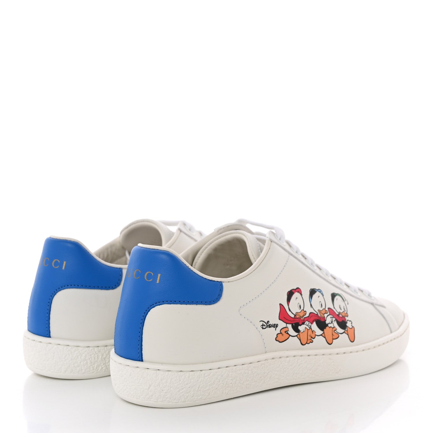 Gucci X DISNEY Calfskin Miro Soft Donald Duck Womens Ace Sneakers 35.5 White Bright Splash 4 of 8