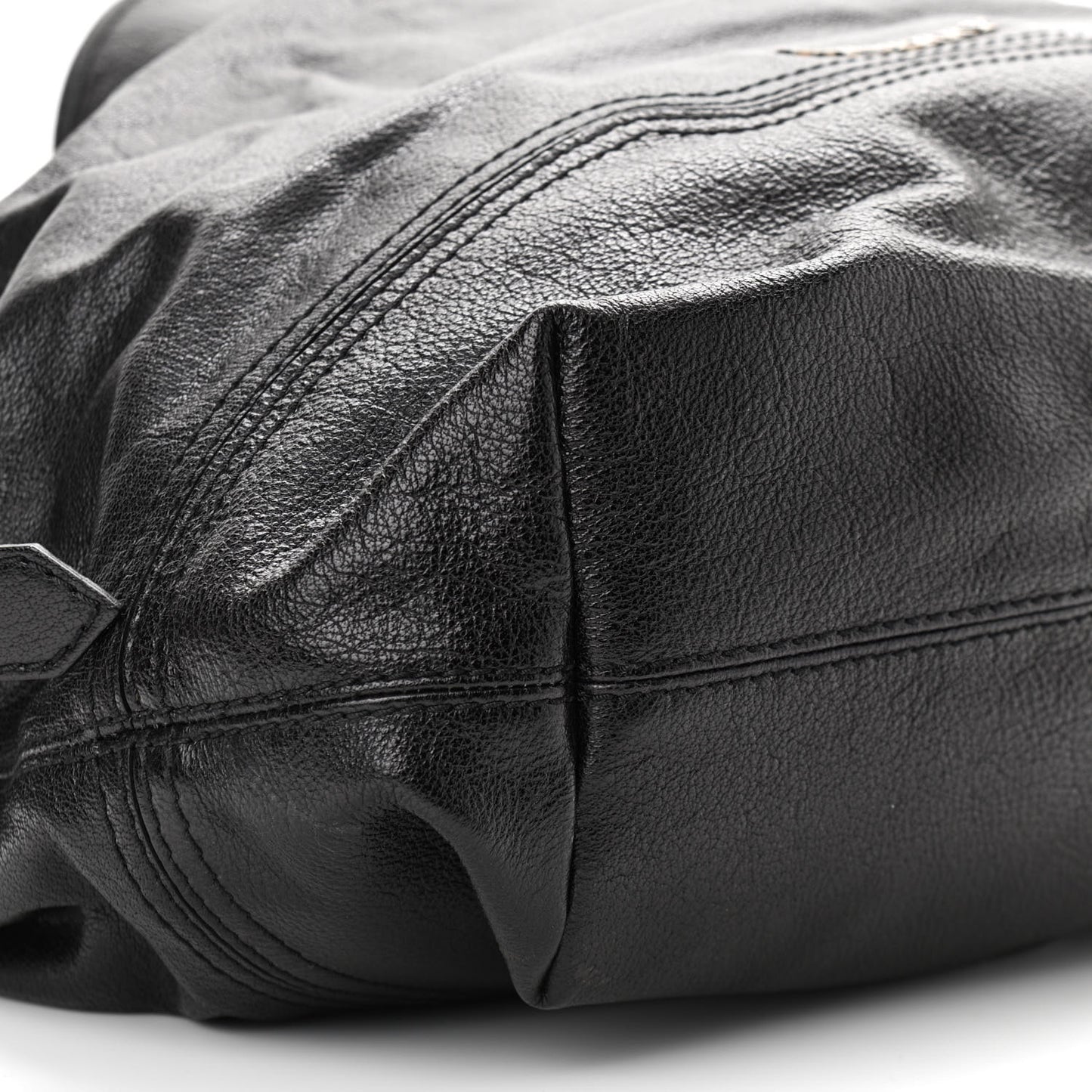 Grainy Calfskin Large Ashmore Hobo Black