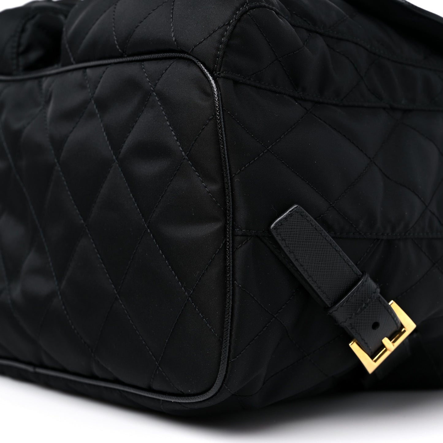 Tessuto Nylon Saffiano Vela Quilted Backpack Black