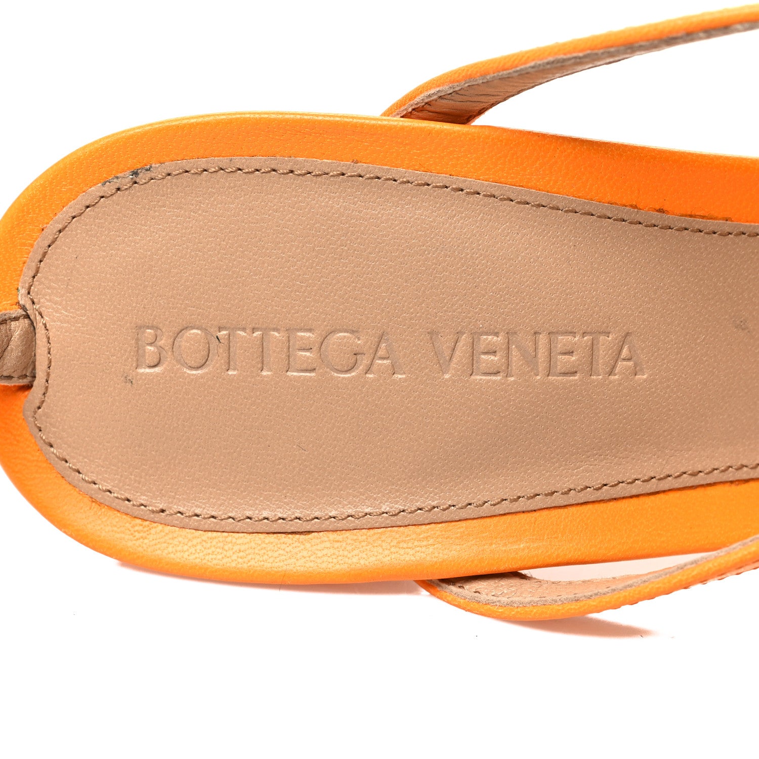 Bottega Veneta Lambskin Stretch Multi Strap 90mm Sandals 37.5 Tangerine 7 of 7