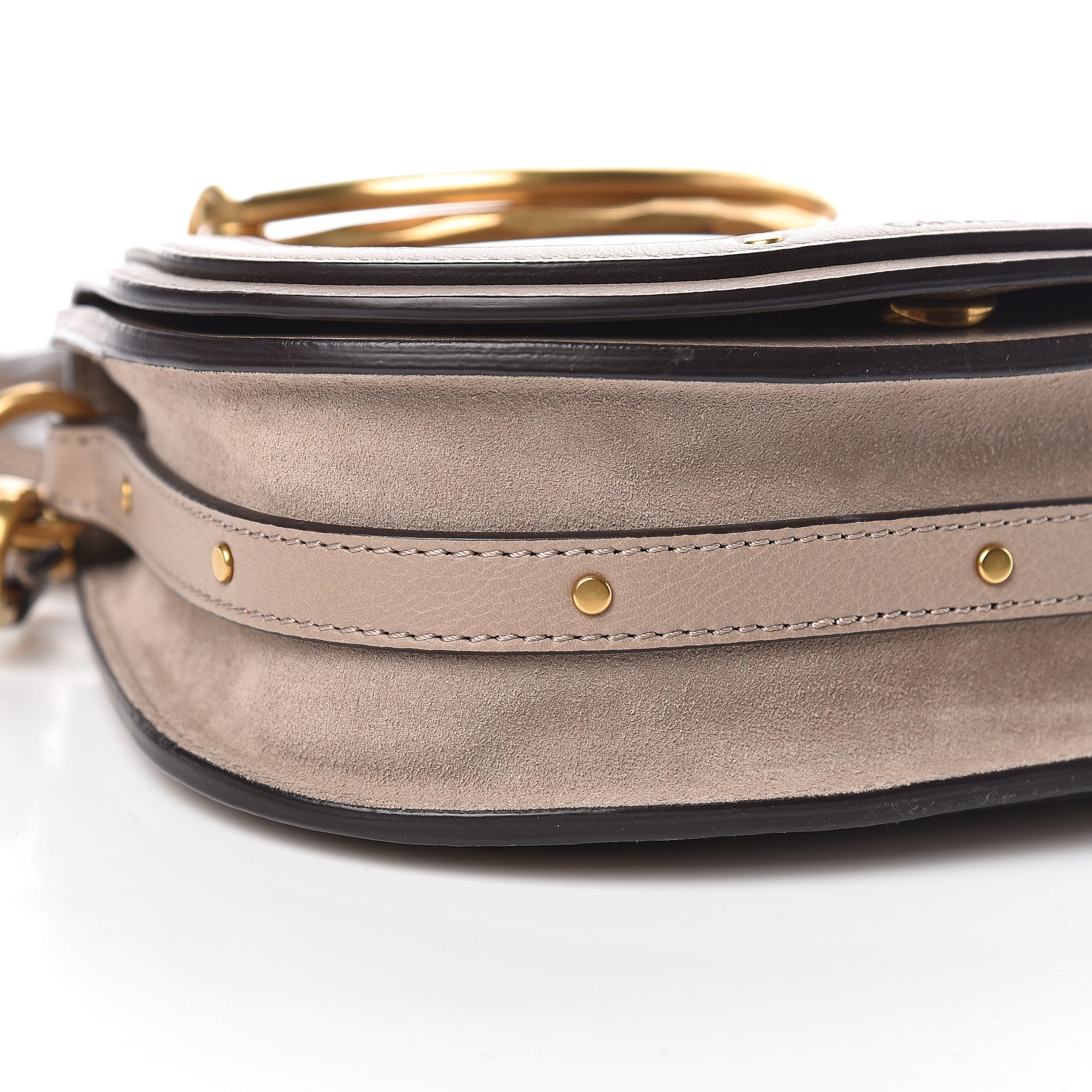 Chloe Calfskin Suede Small Nile Bracelet Bag Motty Grey 7 of 9