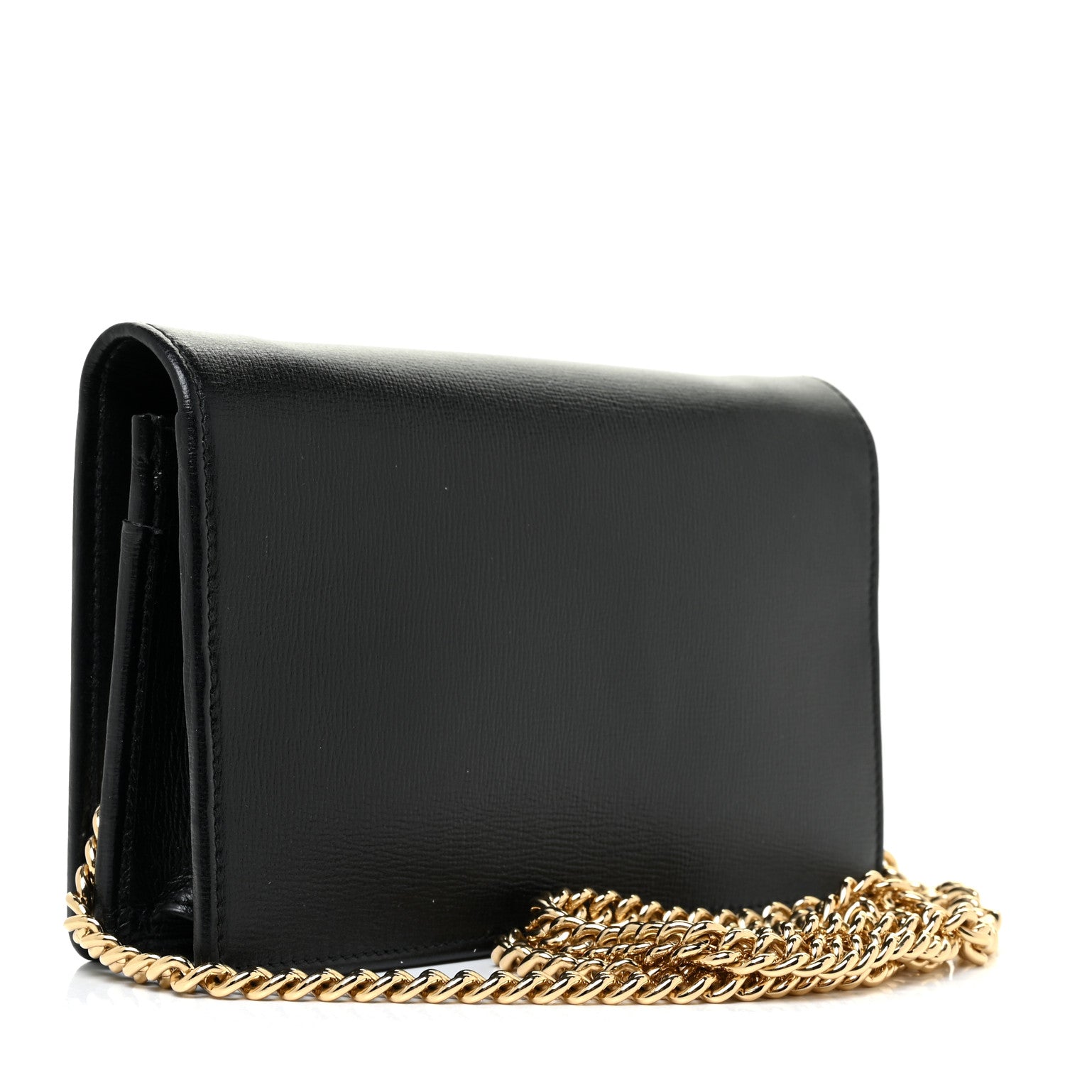 Gucci Azalea Calfskin Marina Chain Wallet Black 3 of 16