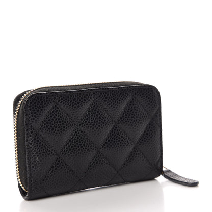 Chanel Caviar Quilted Zip Coin Purse Black 3 of 10