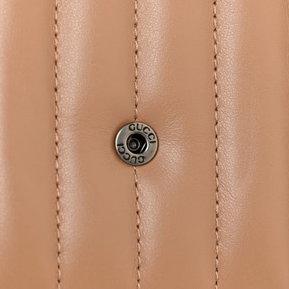 Gucci Calfskin Matelasse Aria GG Marmont Chain Wallet Camelia 13 of 14