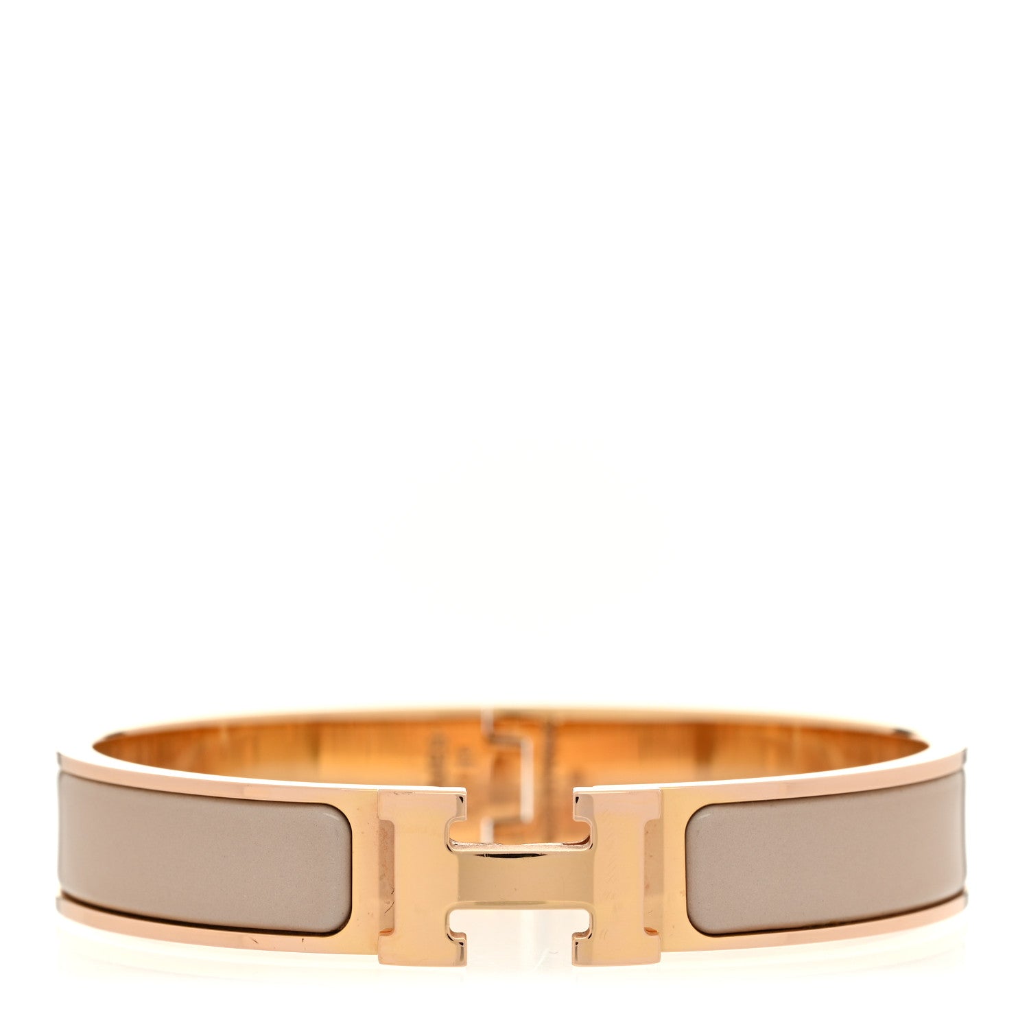 Hermes Enamel Narrow Clic Clac H Bracelet PM Marron Glace 1 of 5