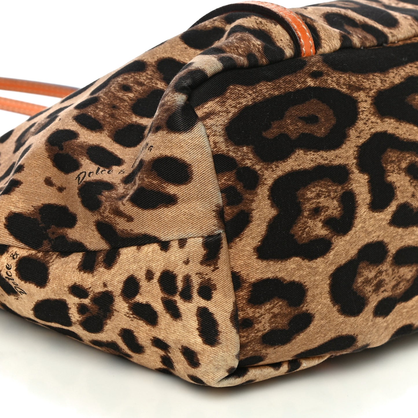 Canvas Leopard Print Medium Tote Arancio