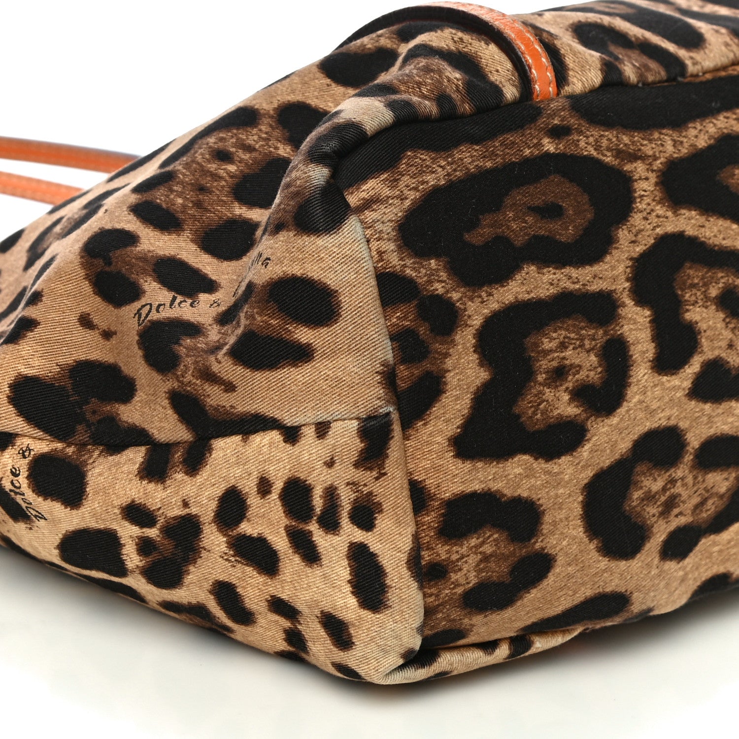 Dolce & Gabbana Canvas Leopard Print Medium Tote Arancio 8 of 11