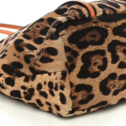 Dolce & Gabbana Canvas Leopard Print Medium Tote Arancio 8 of 11