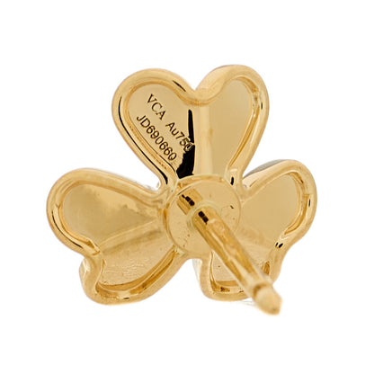 Van Cleef & Arpels 18K Yellow Gold Diamond Mini Frivole Earrings 5 of 5