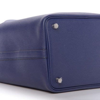 Hermes Epsom Tressage De Cuir Picotin Lock 18 PM Bleu Encre Brique Black 6 of 10