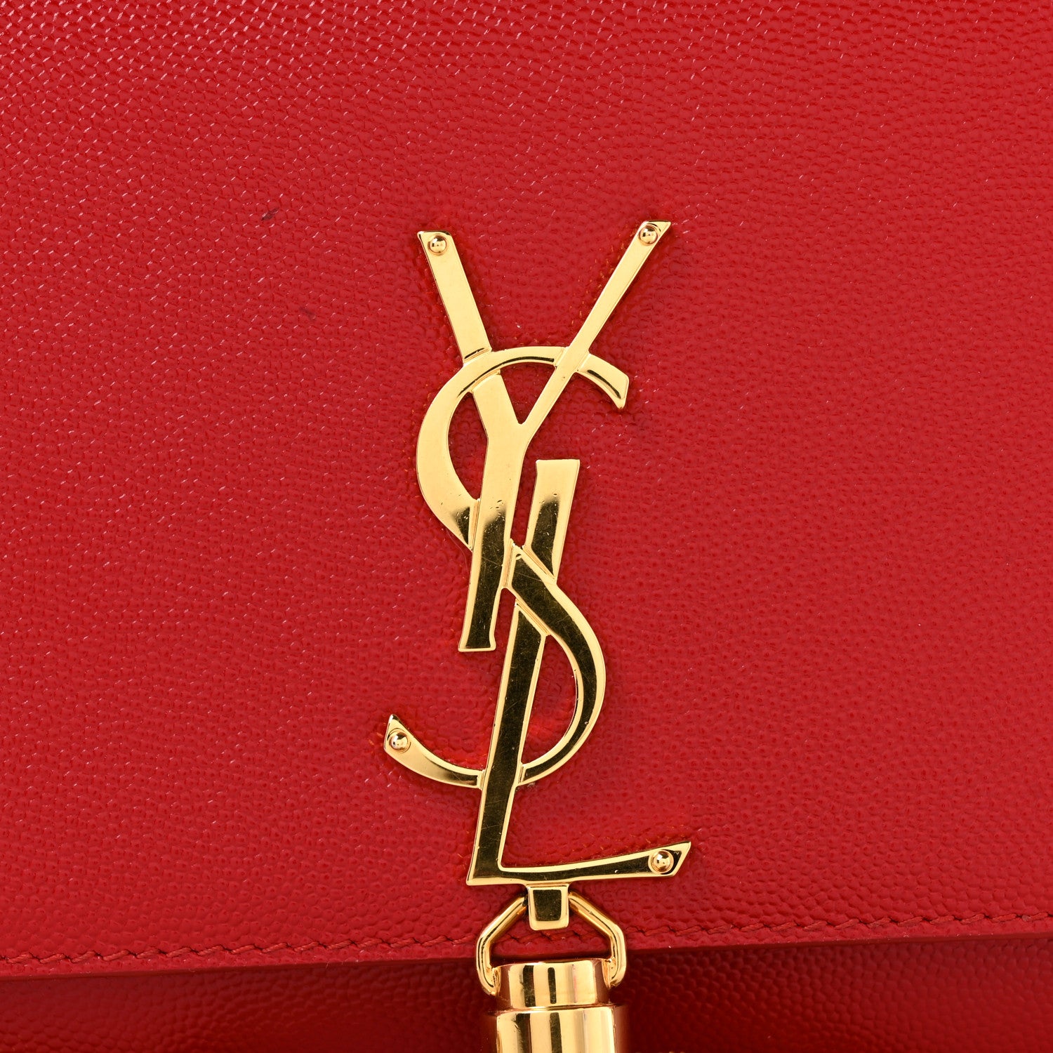 Saint Laurent Grain De Poudre Medium Classic Monogram Kate Tassel Satchel Rouge Eros 13 of 13